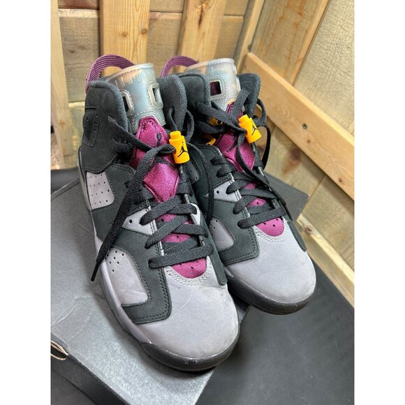 Nike Air Jordan 6 Retro Bordeaux GS Shoes Size 7Y / 8.5 Womens Black Graphite - Picture 3 of 10